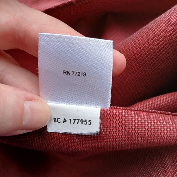 Joseph & Feiss Burgundy Long Sleeve Button-Up Shirt 17 32/33 non iron cotton MW - Picture 8 of 13